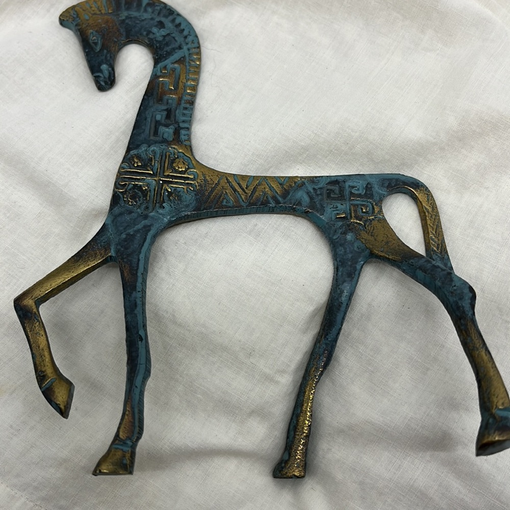 Brass Patina Greek Horse Figure - Picture 2 of 7